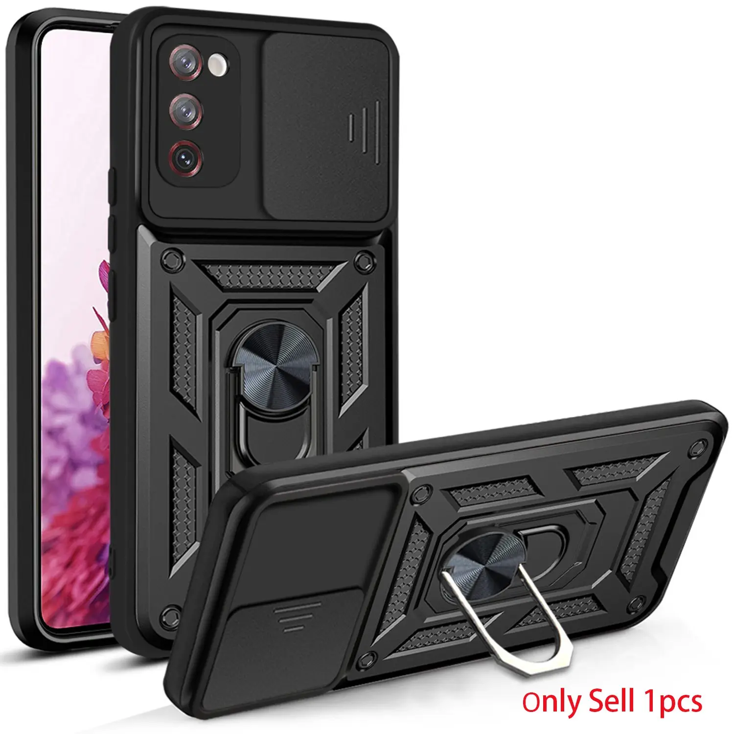 Case Casing for Samsung S20 FE 5G/S20 FE/S20 FE 4G Smartphone, Rotatable Protective Cover, Shockproof Protective 360° Rotating Ring Stand, Dust Proof, Lens Cover, Durable for Samsung S20 FE 5G/S20 FE/S20 FE 4G Phone Case