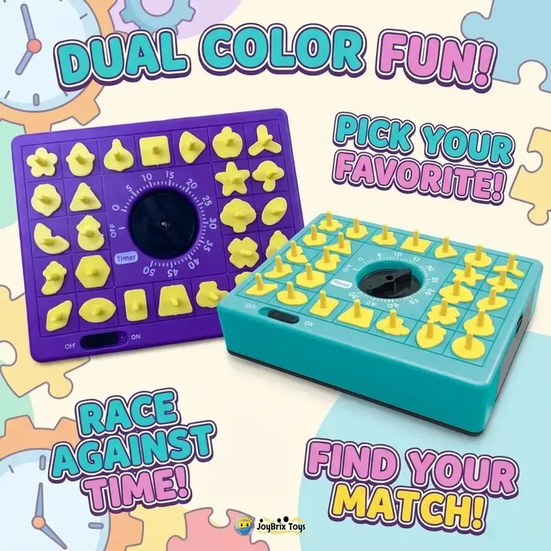 Time Game Pop-Up Board Game, Family Fun Board Games, Shape Matching Puzzle, Suitable for Boys & Girls, Early Education Toy, Shapes Recognition, Deductive Reasoning