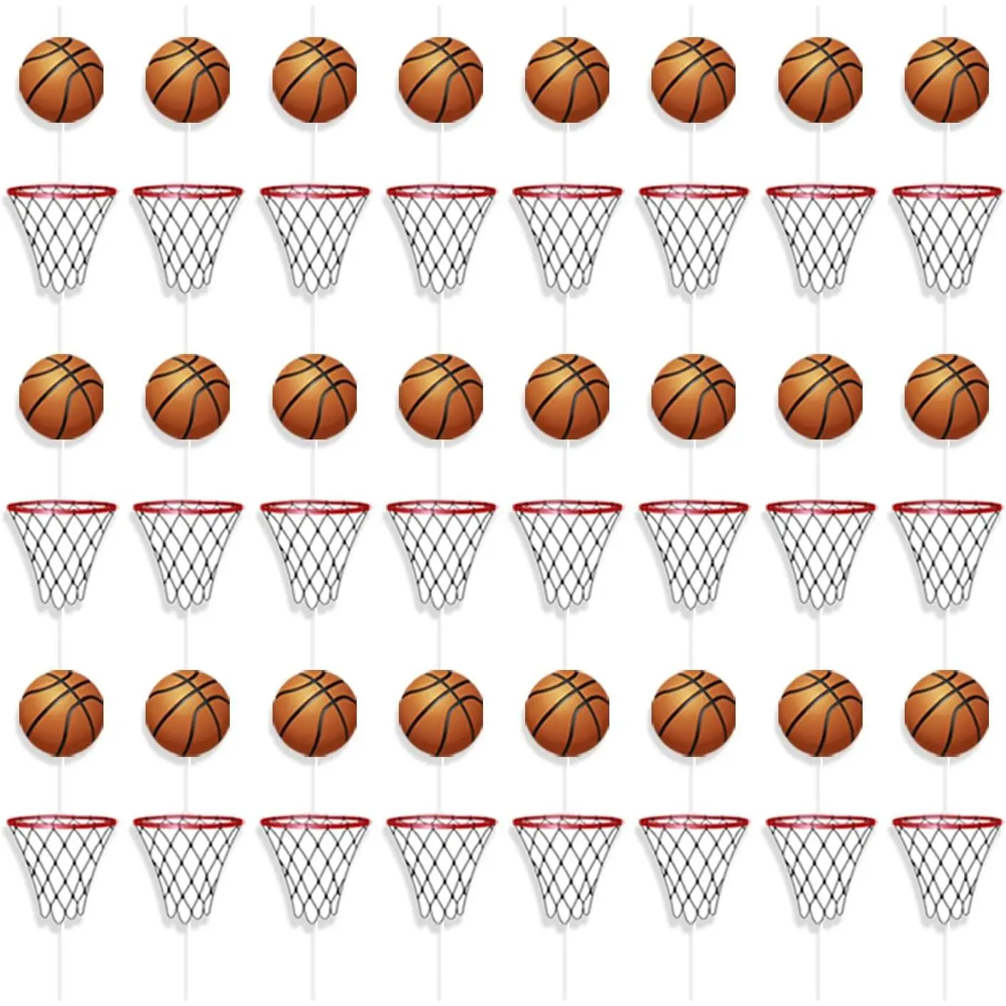 Basketball Party Garland Decoration Set, 4ft Hoop Banner, 8 count,  Theme Backdrop