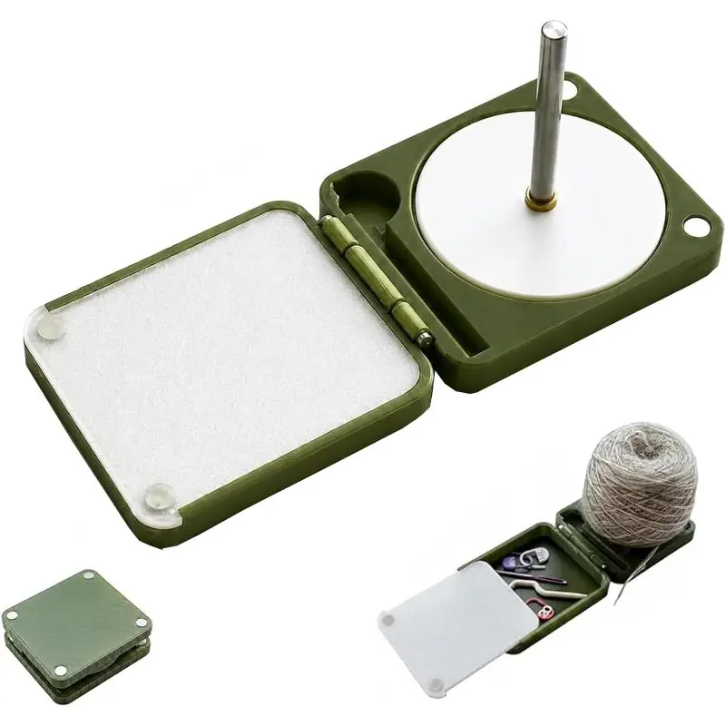 Portable Yarn Holder for Crochet and Knitting, Travel Yarn Dispenser with  Foldable 3D Printed Yarn Spinner Travel Case with Spindle, Compact Yarn Organizer for Yarn Gift for Crocheters
