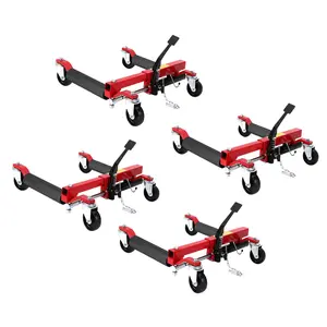 Heavy Duty Hydraulic Car Wheel Dolly Jack Set, 4 Dollies with 6000 Lbs Total Capacity, 360° Twin Rollers for Easy Positioning, Foot Pedal Operation for Tire Changes, Garage Moving