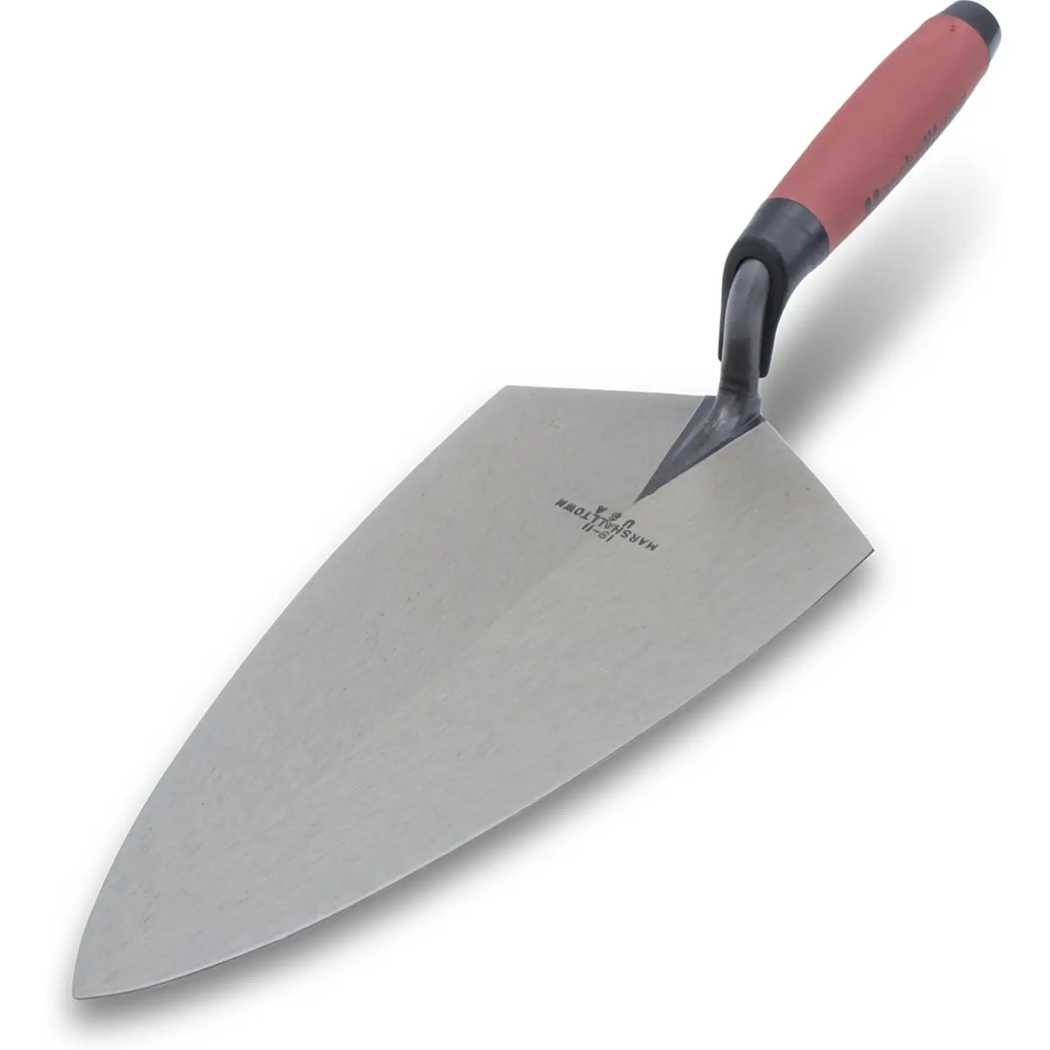 Philadelphia Forged High Carbon Steel Brick Trowel - 11x5½ inch Forged Blade, Heat-Treated, DuraSoft Grip Handle, USA-Assembled, for Bricklayers, Masonry Work, Model 19 11FG