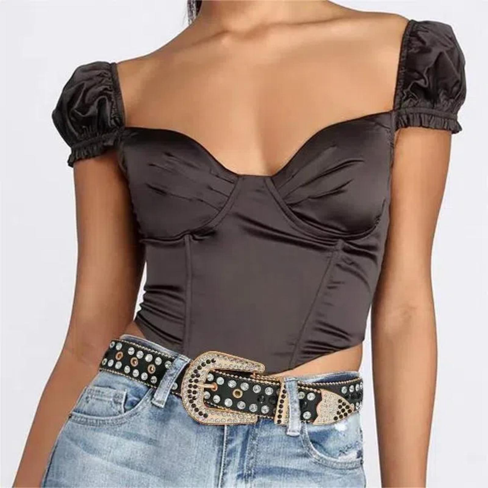 ZQTIVE Women's Rhinestones Leather Belt - A Blinging Cowgirl Must-Have! Western-Inspired Studded Waist Belt, Perfect Accent for Jeans, Pants, and Beyond, Showcasing Your Unique Western Spirit