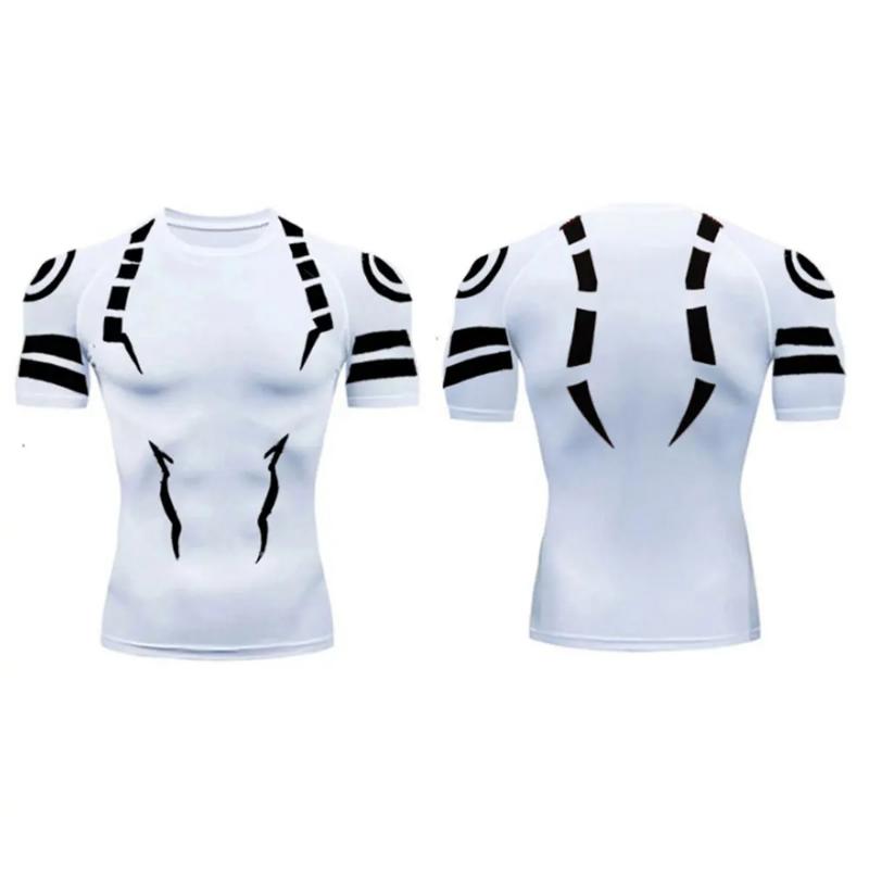 Anime Compression Set Fitness Suit For Men Quick Dry 3D Compression Shirt+Gym Shorts compression shirts gym shirts Sporty Style Clothes graphic tee