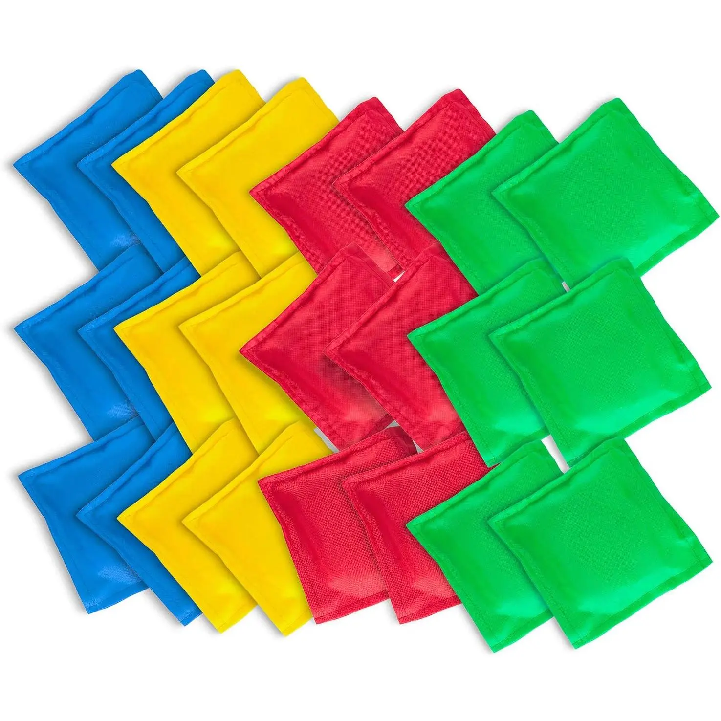 Nylon Fabric Cornhole Game Bean Bags Set - Synthetic 5x5 in Hand Toss Sacks with Weights for Kids, Home & Party Supplies for Party Fun, Hand Toss Games