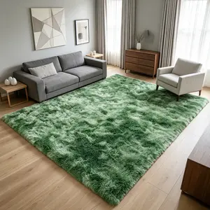 BLIOWL Tie Dye Shag Area Rug for Living Room Bedroom, Non-Slip No Shedding Super Soft Fluffy Plush Carpet, Thick Water Washable Gradient Floor Rug, Luxury Modern Fuzzy Indoor Home Decor, Multiple Sizes