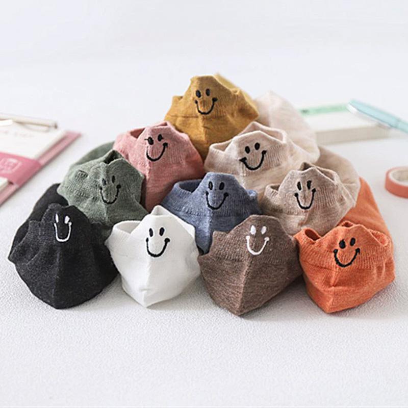 5/10 Pair Kawaii Embroidery Shallow Mouth Socks Women Spring Summer Short Cool Socks Casual Korean Style Street Sokken Female