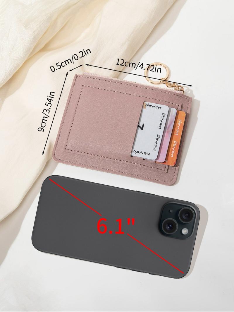 Women's Minimalist Casual Plain Color Zipper Short Wallet, Fashionable Card Holder, Casual Trendy Versatile High-quality Daily Wallet, Minimalist Wallets