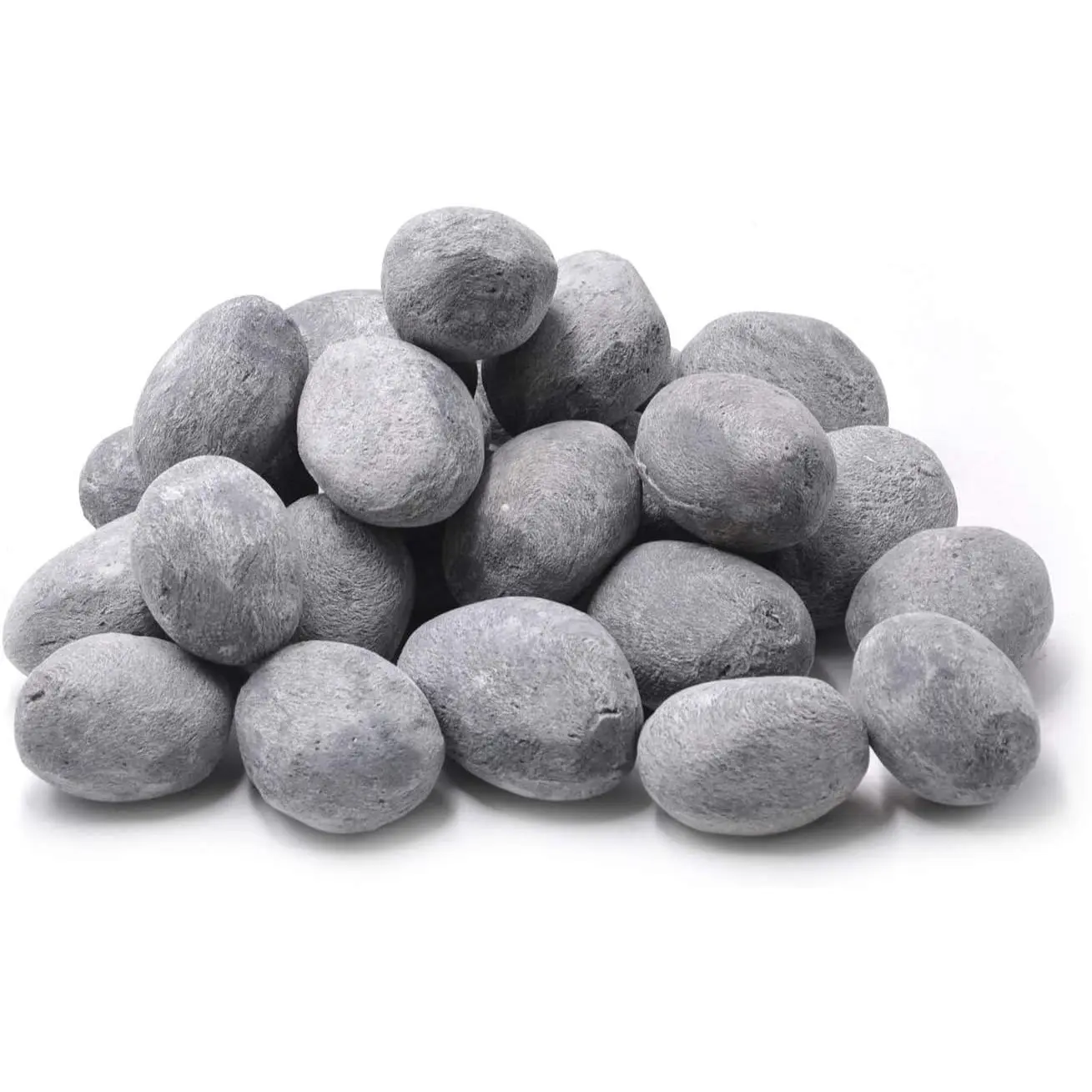 24 count Light Weight Ceramic Fiber Pebble Stones for Fire Pit and Fireplace - Grey
