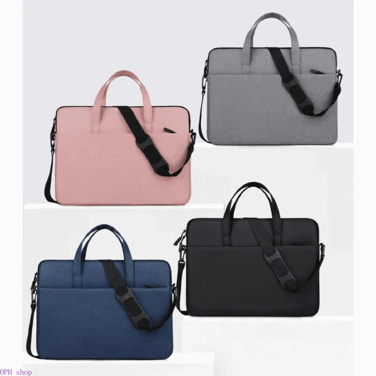 Slim Laptop Sleeve Bag for 13-14 Inch Computers, Lightweight Protective Case with Handle and Shoulder Strap for Travel, Computer
