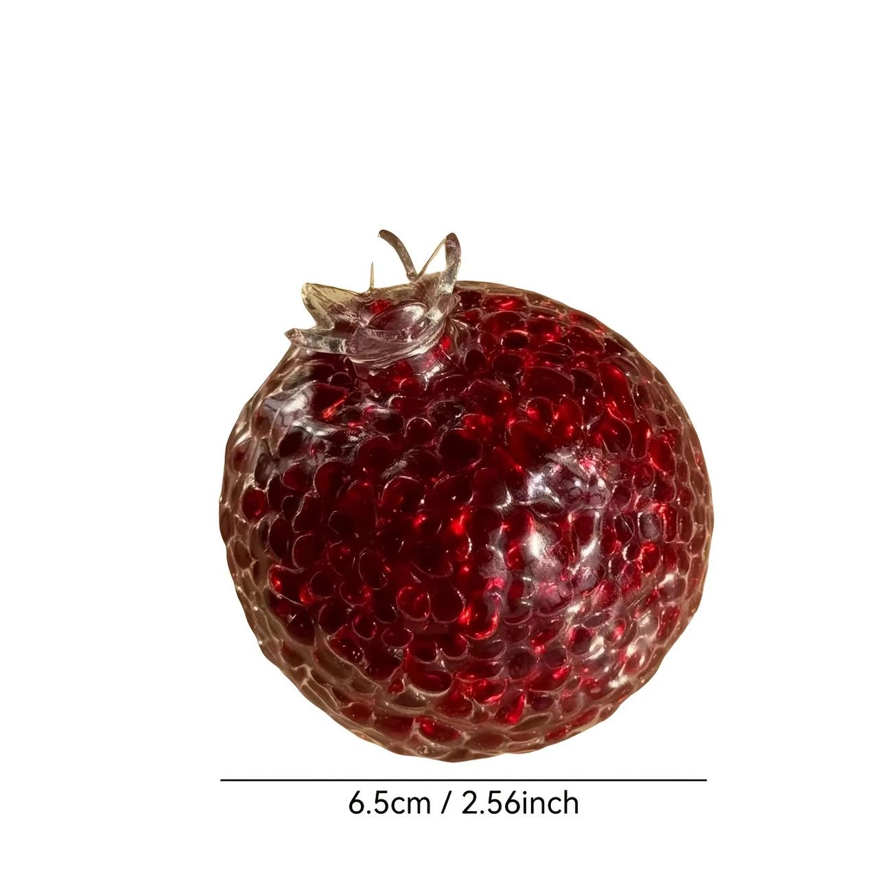 Handcrafted Pomegranate-Shaped Stress Relief Ball Creative Malleable Durable Acrylic Squeeze Toy Fun Novelty Holiday Party Gifts