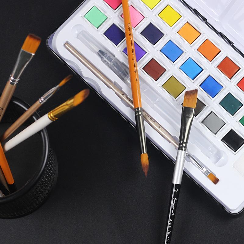 Art Watercolor Gouache Brush Set - 5 Nylon Hair Art Brushes for Painting | TikTok Viral Art Supplies, Best Watercolor Brushes for Artists