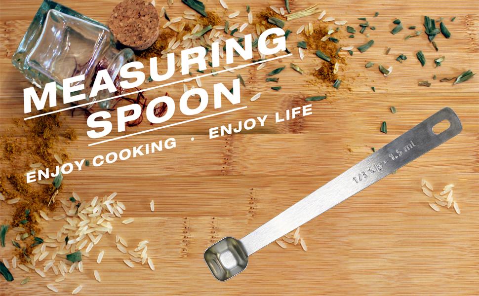 1PCS 1/3 Teaspoon(1/3tsp, 1/10tbsp, 1.5ml) Single Tiny Square Bowl Measuring Spoon, Small Individual Stainless Steel Measure Spoons Only