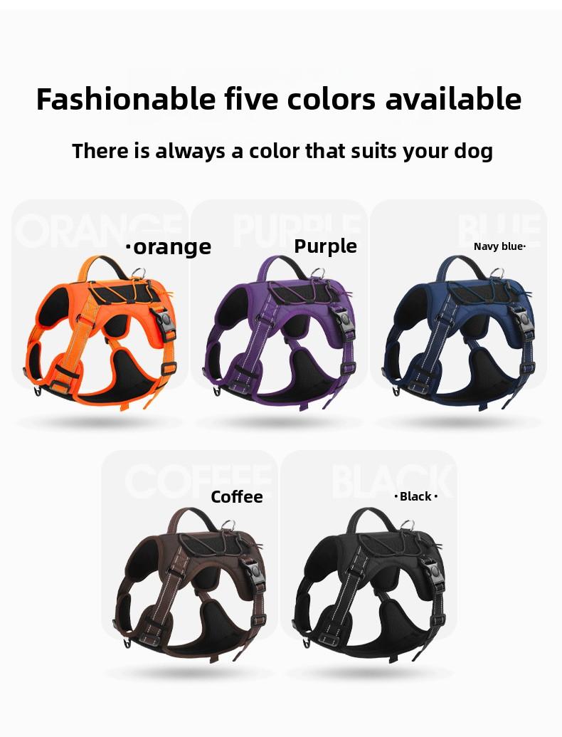 Tactical Dog Harness, No Pull Dog Harness with Leash, Lightweight Adjustable Dog Vest Harness for Small Medium Large Dogs, Reflective Escape Proof Dog Harness with Handle, Breathable Dog Harness for Training, Walking, Hiking, Outdoor, Protect Dog's Sternu