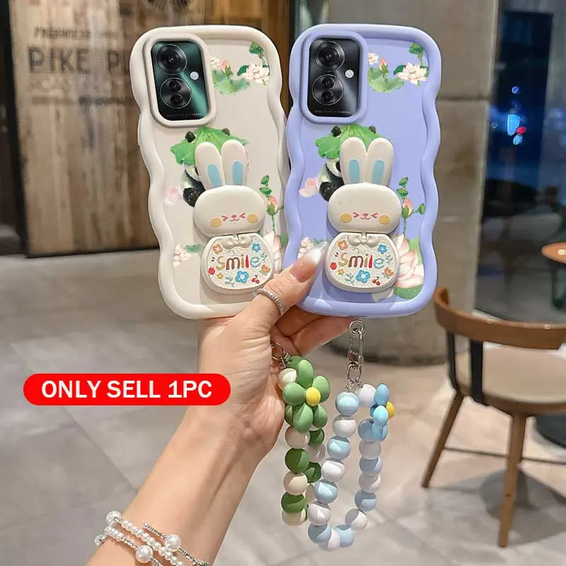 3pcs(Gentle bear phone Case+Lanyard+Stand) For OPPO F25Pro/F31 Pro/F19  Pro+/F21Pro/F27/F27 Pro/F29Pro/A40m/A40/A53/A54/A78/A79/A77/A77/A93/A94/A2x/A60/A57e/A58/A58X/A56 Cover For Reno11/Reno10 Pro/Reno 11F/Reno12Pro/Reno12F/Reno13F/Reno 14F/Reno15F Cover