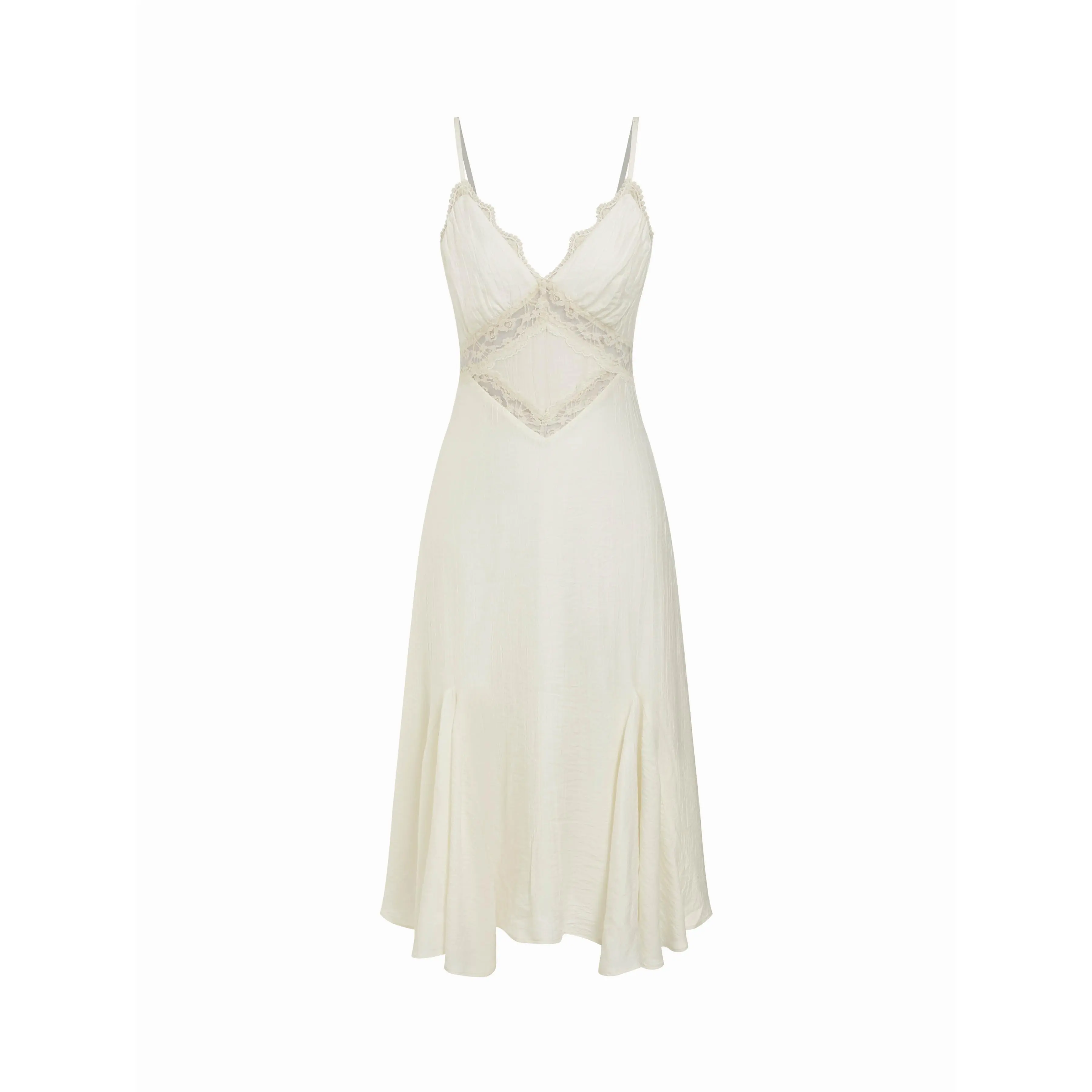 lace panel tiered seam cami dress Tiered Lace Cami Dress