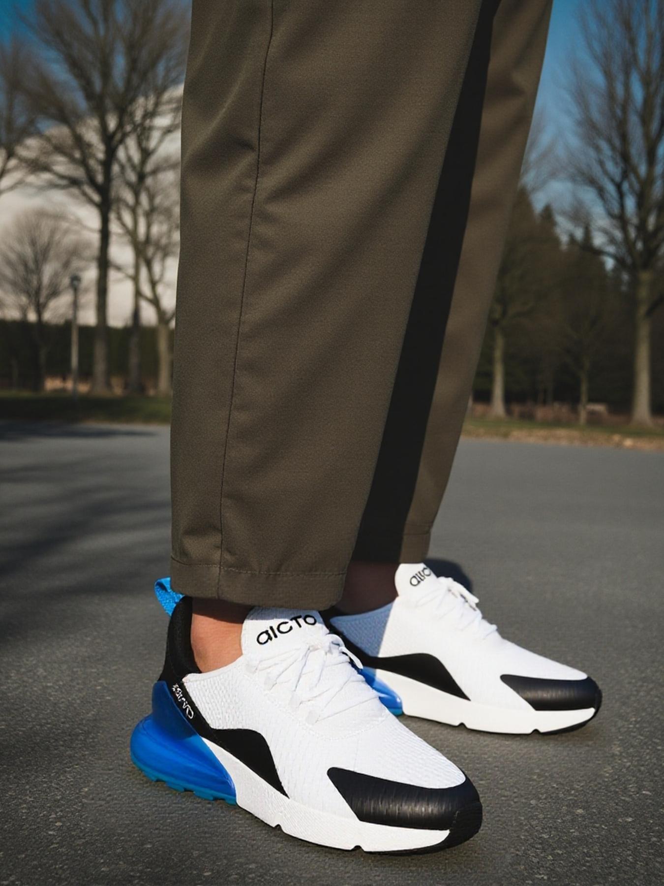 Men's  Air Cushion Running Sneakers, Breathable Mesh Upper, Shock-Absorbing Sole, Athletic Gym Shoes for American Athletes