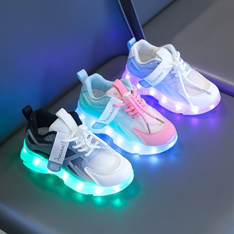 Casual Cool Rechargeable LED Sports Shoes Boys Shock Absorption Anti-Slip Running Training Luminous Sneakers