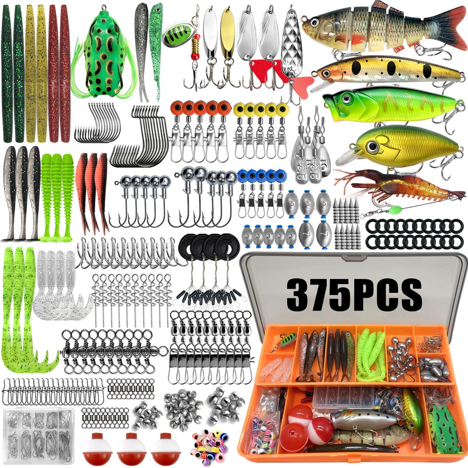 Artificial Fishing Lure Kit, Fishing Gear Set, 85, 117, 157, 198 or 375-Piece Fishing Lure Set with Spoon Lures, Soft Plastic Worms, Crankbait Jigs and Fishing Hooks #GLOBAL PICKS