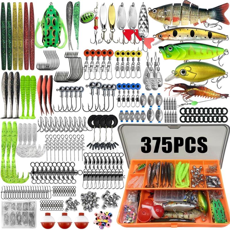 Artificial Fishing Lure Kit, 85, 117, 157, 198 or 375-Piece Fishing Lure Set with Spoon Lures, Soft Plastic Worms, Crankbait Jigs and Fishing Hooks, Fishing Accessories Artificial Fishing Lure Kit, 85, 117, 157, 198 or 375-Piece Fishing Lure Set with Spoon Lures, Soft Plastic Worms, Crankbait Jigs and Fishing Hooks, Fishing Accessories