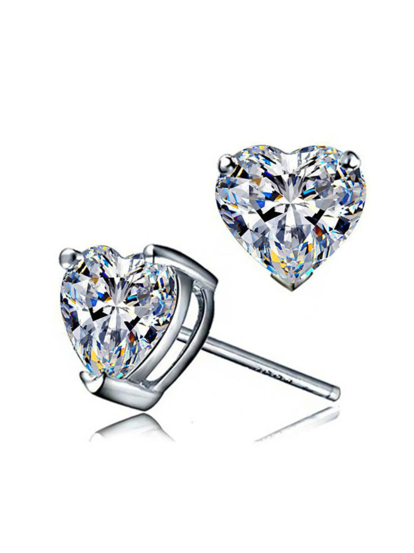 Fashion Heart Zircon Stud Earrings for Women, Valentine's Day Christmas Gift, Bridal Wedding Engagement Jewelry, Daily Wear Decorative Accessories