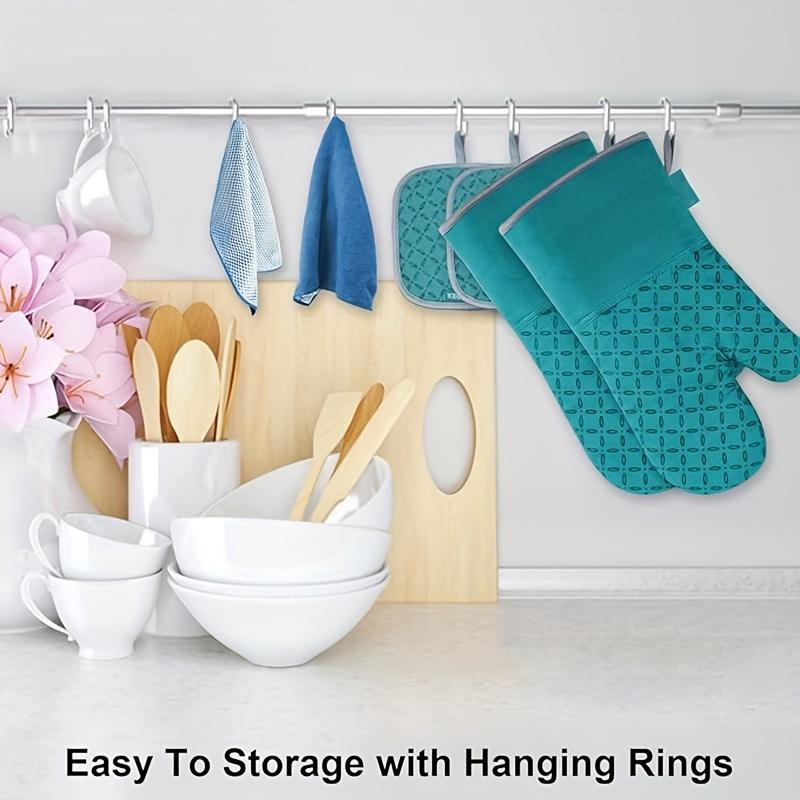 For Baking, BBQ & Daily Cooking, Kitchen Anti-scald Protection Solution, 6 Pcs Oven Mitt Set, Mitts, Pot Holders & Non-slip Towels, Effortlessly Protect Kitchen from Scald, Kitchen Protection Supplies