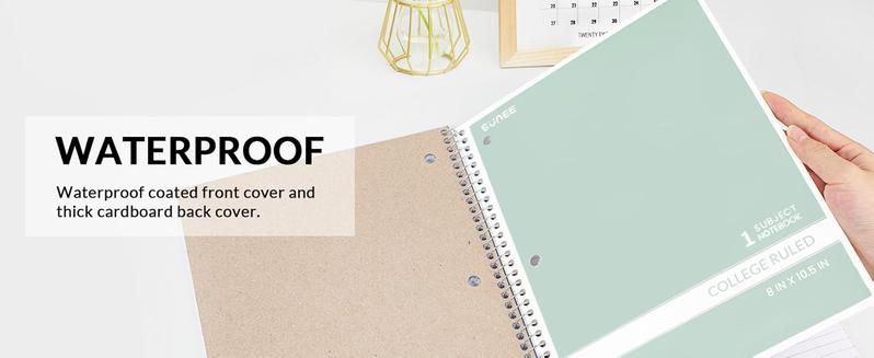 Spiral Notebook, College Ruled, 1-Subject, 4 Pack, 8 x 10.5 in, 70 Sheets, 3-Hole Punched, Pastel Colors (Pink, Purple, Blue, Green), for School, Home & Office, Writing Journal Spiral Notebook, College Ruled, 1-Subject, 4 Pack, 8 x 10.5 in, 70 Sheets, 3-Hole Punched, Pastel Colors (Pink, Purple, Blue, Green), for School, Home & Office, Writing Journal