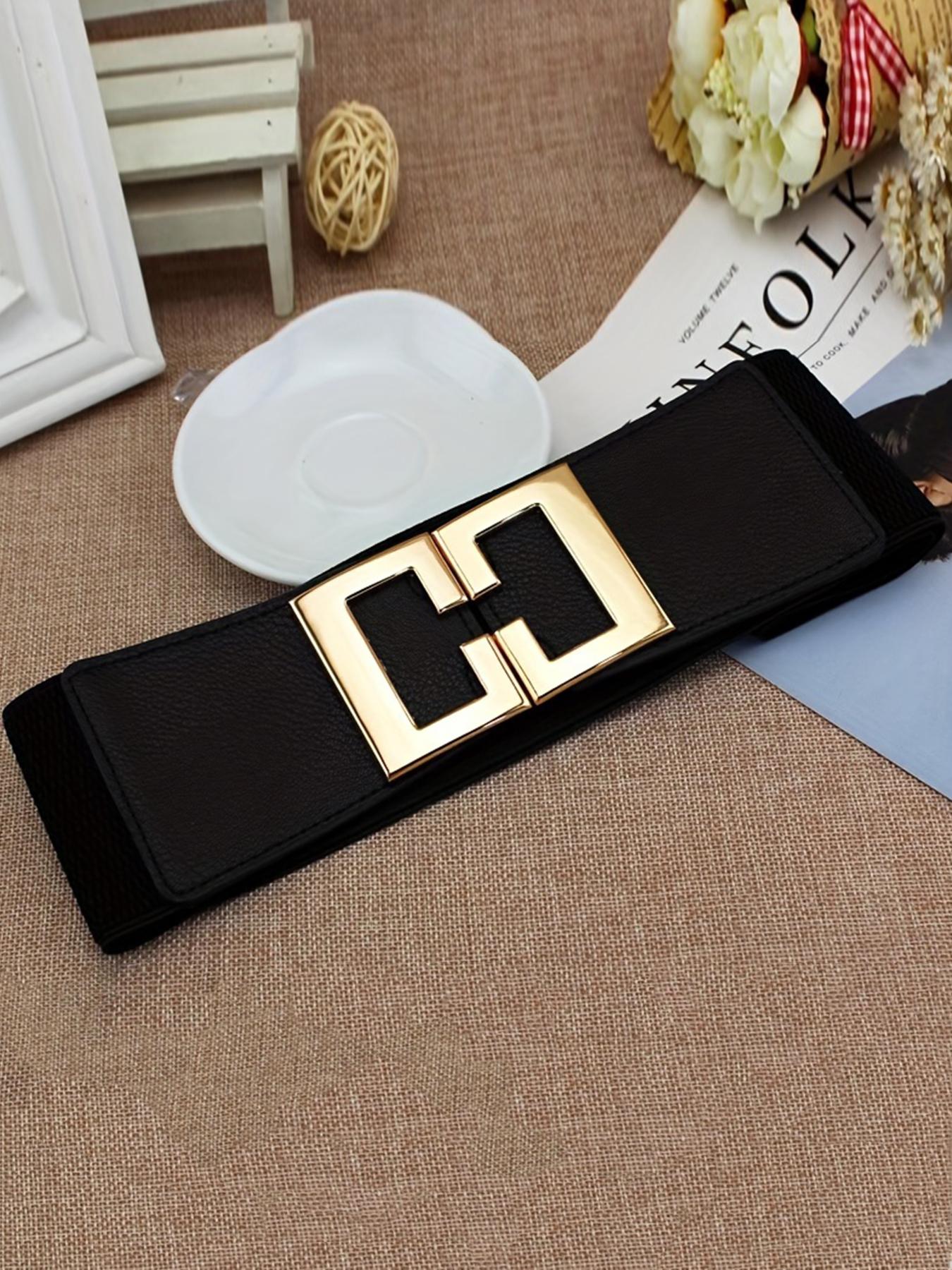 Women's Solid Color Wide Belt, Fashionable Elastic Belt for Daily Clothing Decoration, Trendy All-match & Exquisite Belt for Birthday Gift