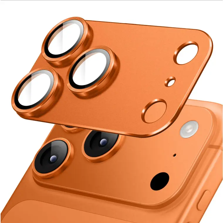 Metal Frame Camera Lens Protector for iPhone 17 Pro & Pro Max, Tempered Glass with Reinforced Frame, Sturdy Mobile Phone Accessory
