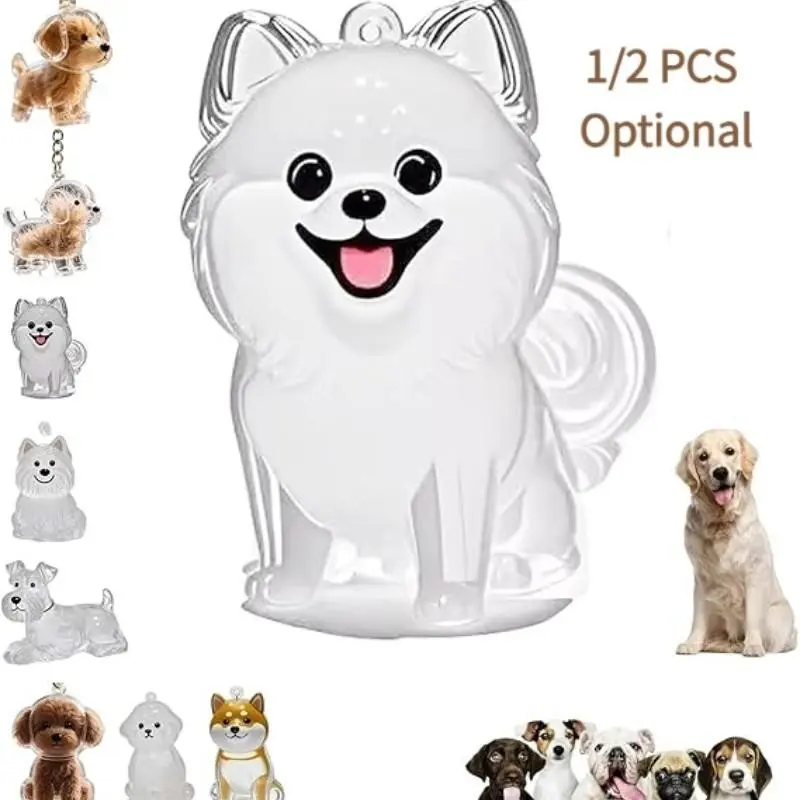 Dog Cat Hair Collector Keychain Charm Memorial Storage Box, Transparent Bottle for Pet Hairs Keychain, Pets Fur Keepsake Keyring for Collecting Hair, Portable Pet Memory Capsule