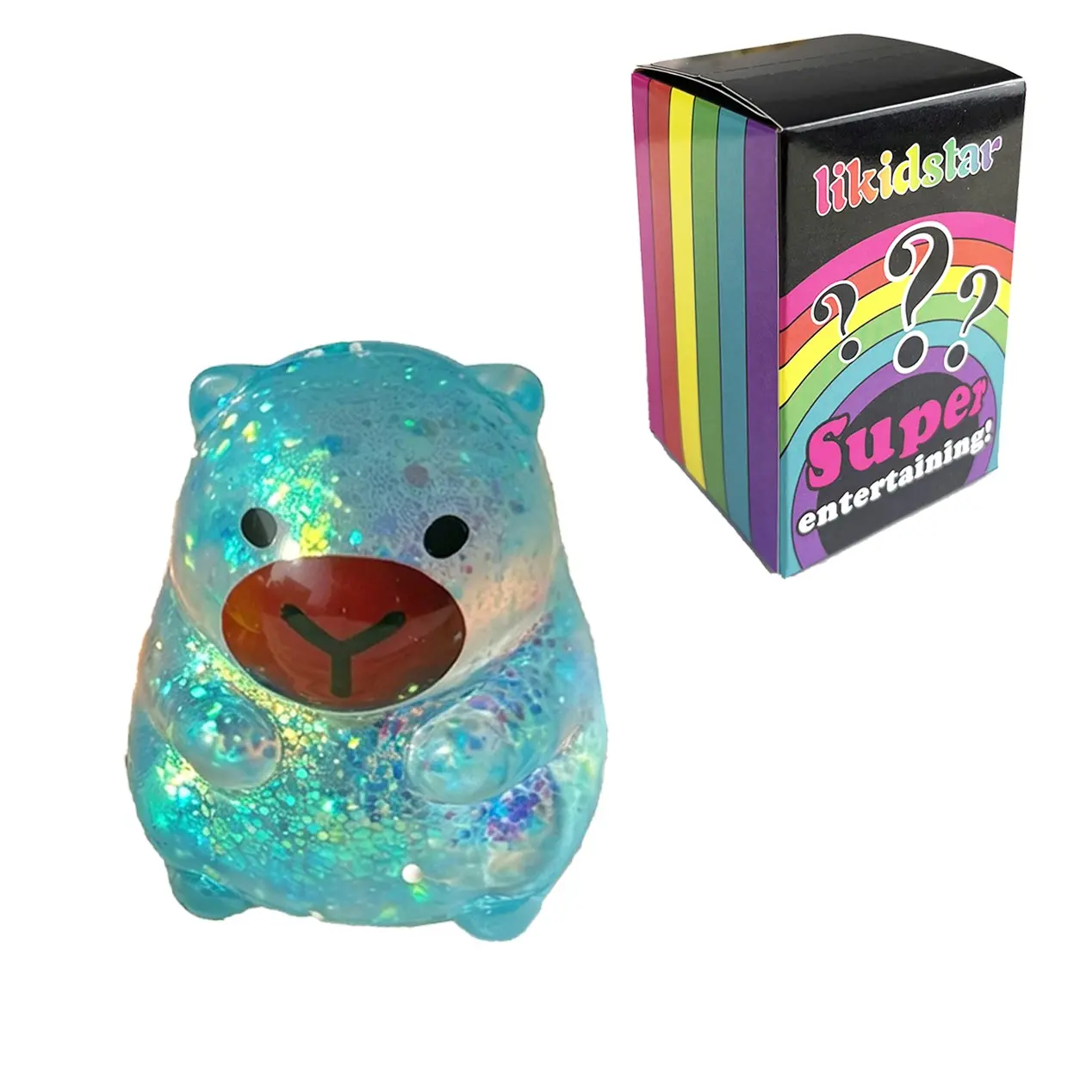 Glitter Capybara Squishies, Cute Capybara Animal Squeeze Balls, Anxiety Relief Fidget Squishies for Adults,Interesting interactive design, cute desktop accessories, party gifts, creative holiday gifts, perfect gift choices