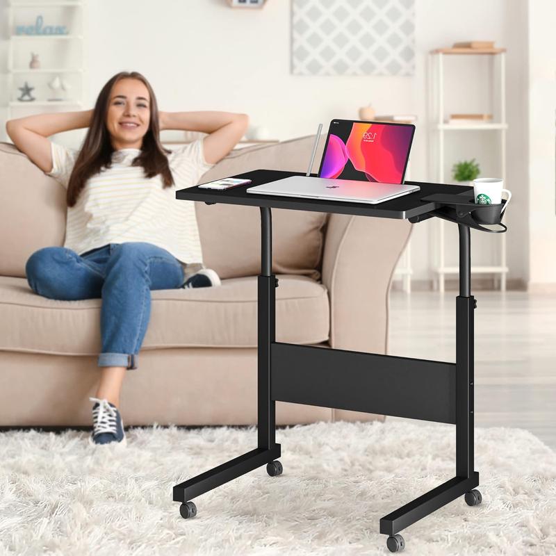 Small Standing Desk Adjustable Height, Portable Treadmill Desk, Mobile Table Ideal for Laptops and Tablets, Black Small Standing Desk Adjustable Height, Portable Treadmill Desk, Mobile Table Ideal for Laptops and Tablets, Black