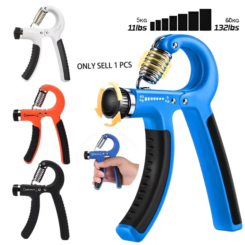 Adjustable Grip Strength Trainer, 5-60kg Hand Grip Strengthener, Hand and Forearm Strength Training Device, Home and Office Use