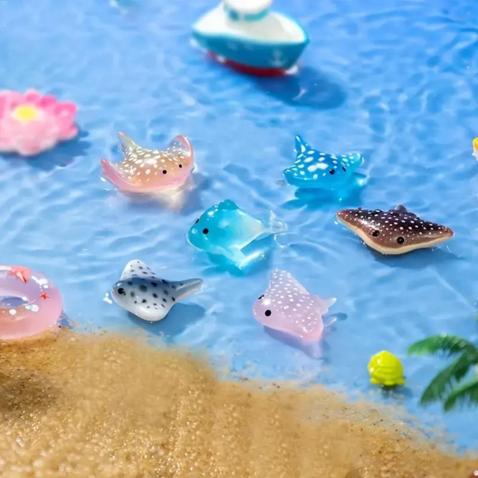 Artificial Mini Swim Rings & Floating Fish Lotus Decor, Micro Landscape Aquarium Ornament Set, DIY Hanging Fish Tank Accessories, Realistic Water Plants Style Decor for Aquarium Landscaping, Terrarium, Fish Bowl & Desktop Mini Garden Decoration