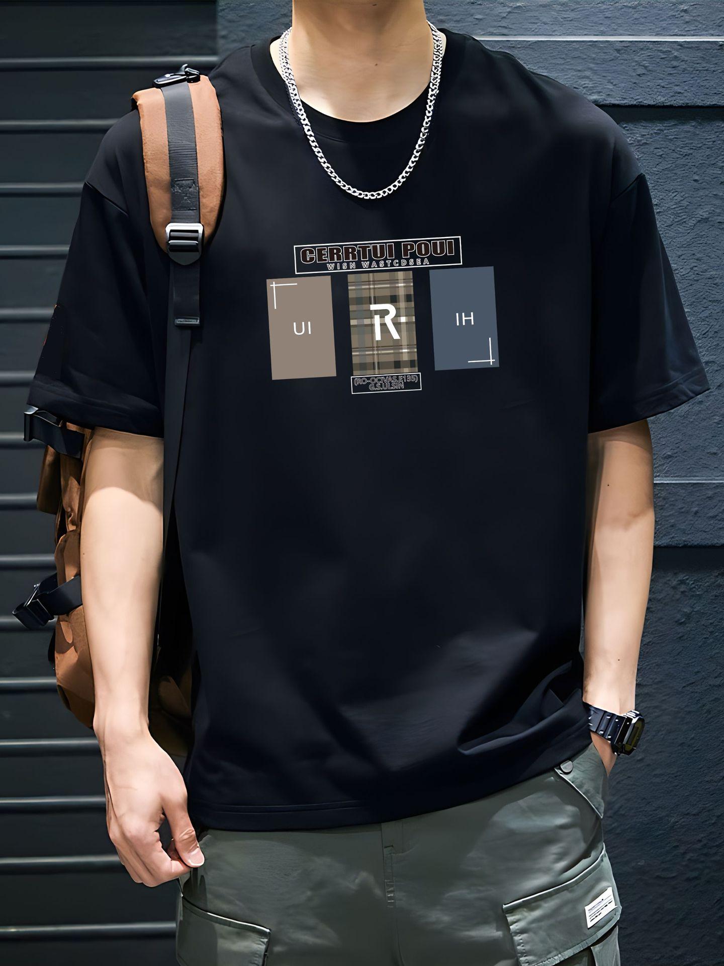 Men's Pure Cotton Short-Sleeve T-Shirt - Loose Fit, Crew Neck, Streetwear Style. A Versatile & Trendy Summer Essential - E-Commerce Bestseller.