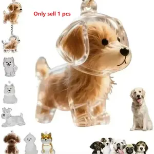 Pet Hair Clip Cute Puppy Hair Transparent Storage Box, Creative Accessory, Dog Hair Storage Capsule Keychain Pendant – Carry Your Pup’s Love Everywhere!