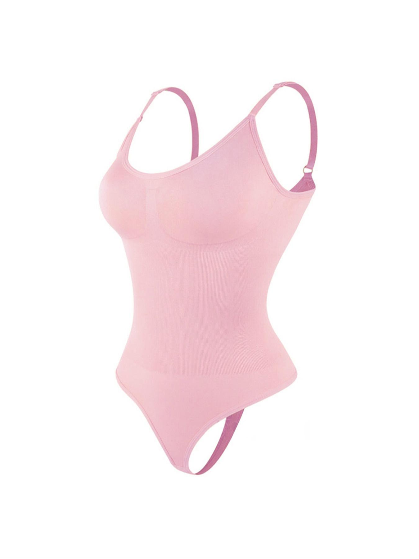 Women's Solid-Color Adjustable-Strap Shapewear Bodysuit, Tummy-Control Spaghetti-Strap Slim Shaper, Seamless Underwear for Women, Invisible Shaper