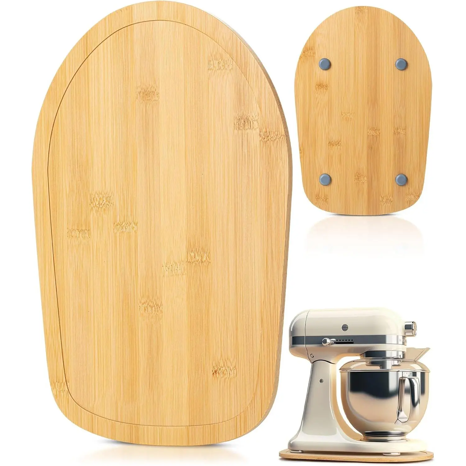 -  Kitchen Aid Mixer Slider,  Brown Kitchen Aid Sliders for Countertop, Wooden Moving Tray Compatible with Kitchen aid 4.5-5Qt