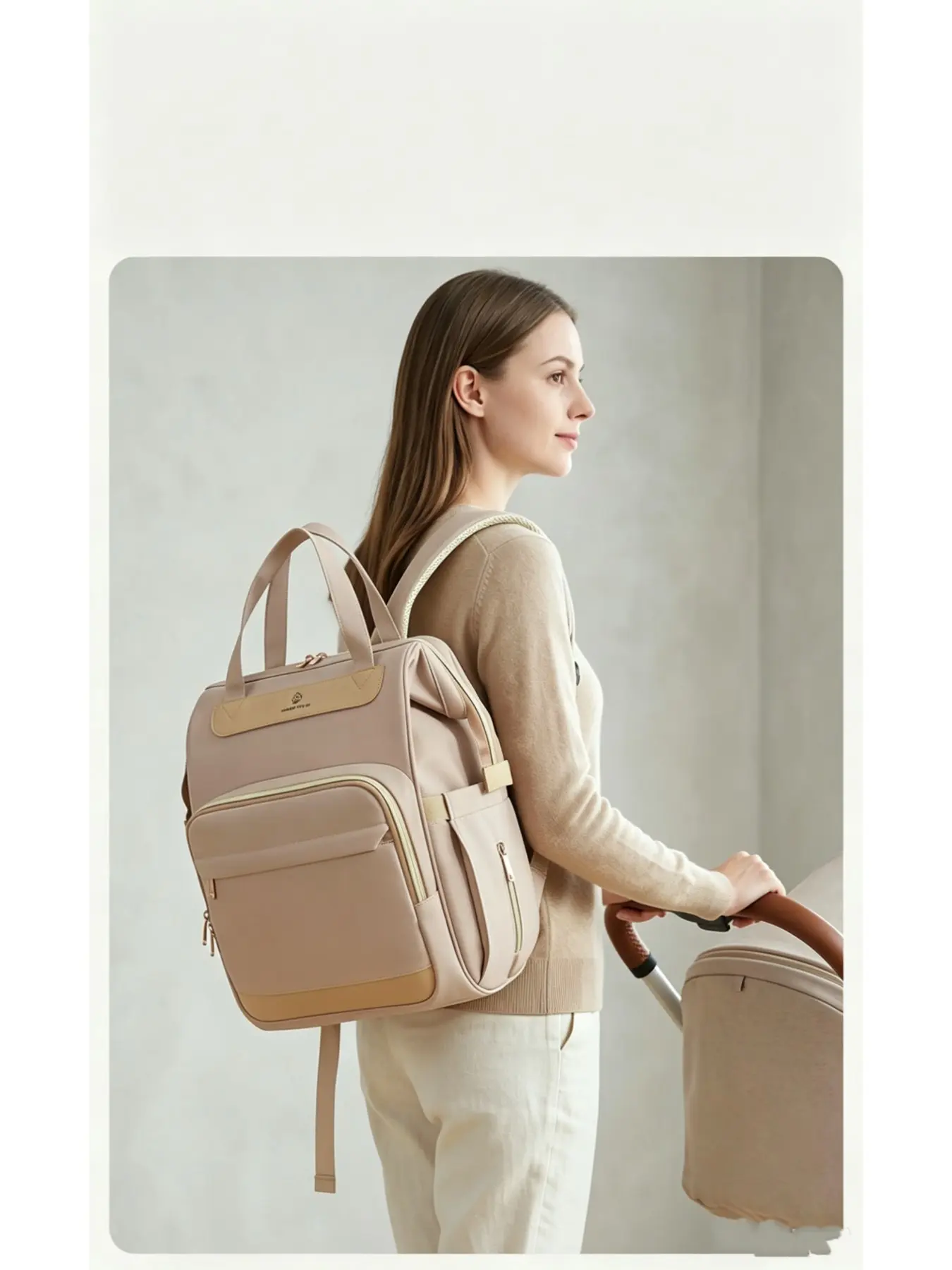 Mummy bag, new style backpack, multi-functional maternity bag, large capacity carrying bag, lightweight mom bag, fashionable backpack, Lightweight mommy bag