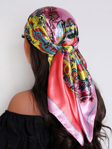 Silk Square Scarf for Women, 35.4 Inch Neck Scarf and Hair Band, Versatile Handkerchief and Sleep Scarf for Everyday Style
