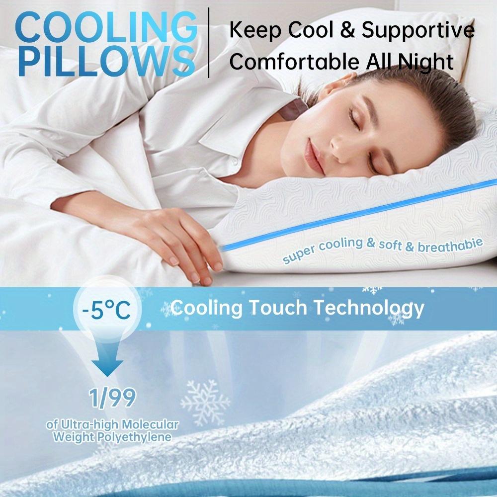 Pack of cool and breathable memory cotton fragment pillows, gel pressure-relieving full sleeping pillows, relieving night sweating 20 * 30 inches