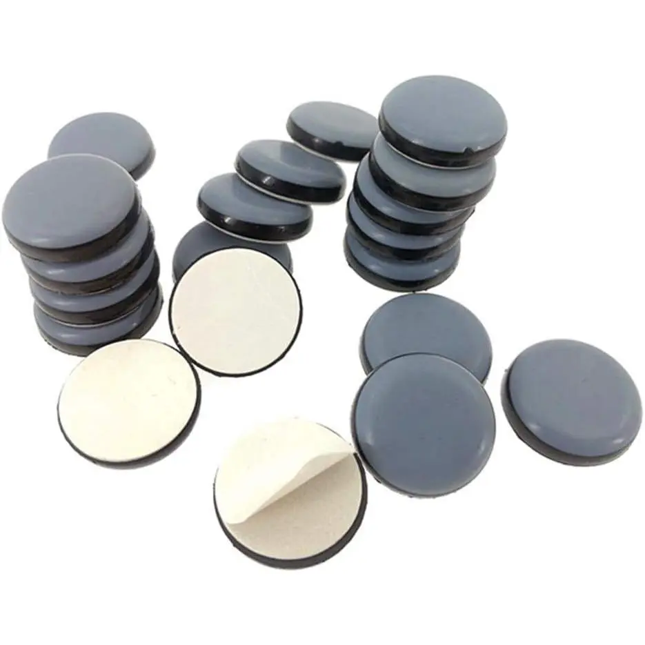 20 count Furniture Glide Stick- Teflon Chair Kitchen Appliances Slider Bumper Self-Adhesive Pad Floor Protector for Hardwood Tile or Marble Floor(Round;Φ20mm or 0.8 inch)