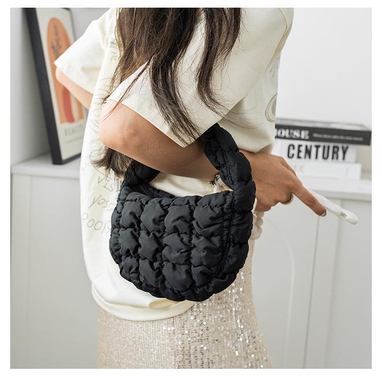 Fashion Quilted Shoulder Bags for Women Handbag Mini Cloud Pleated Bags Puffer Dumpling Bag Luxury Tote