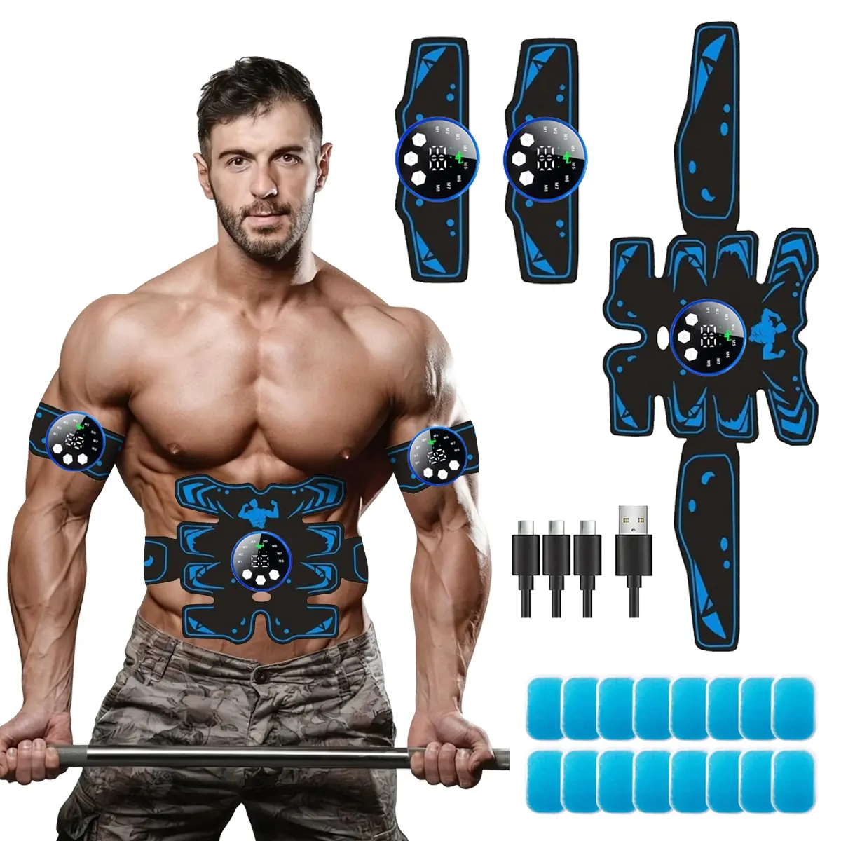 Wireless Ab Stimulator: Rechargeable Core Toning Device – Induces Muscle Contractions, Perfect for Busy Schedules, Tone Abs Anywhere Without Intense Workouts