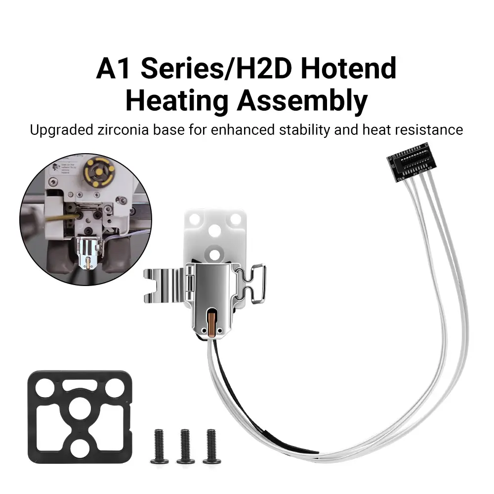 Upgraded Hotend Heating Assembly for A1/A1 Mini/H2D Zirconia Heating Component Mounting Accessories for a1 a1mini h2d 3d Printer