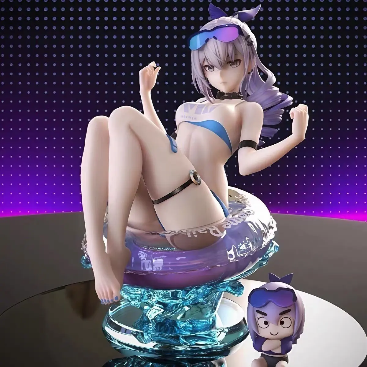 Swim Ring Silver Wolf Anime Girl Figure Character Figurine High-Quality Model Collectible Statue Figurines for Collectors Desk Decor Gift, Trendy Japanese Animation Souvenir