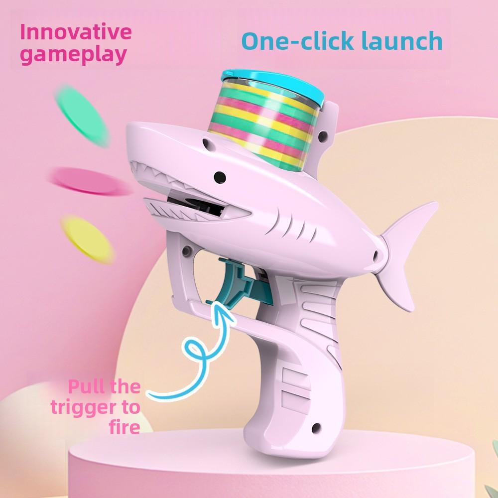 Children's Fun Shark UFO Gun Carrot Gun Parent-Child Outdoor Soft-Bullet Battle Continuous Launch Toy