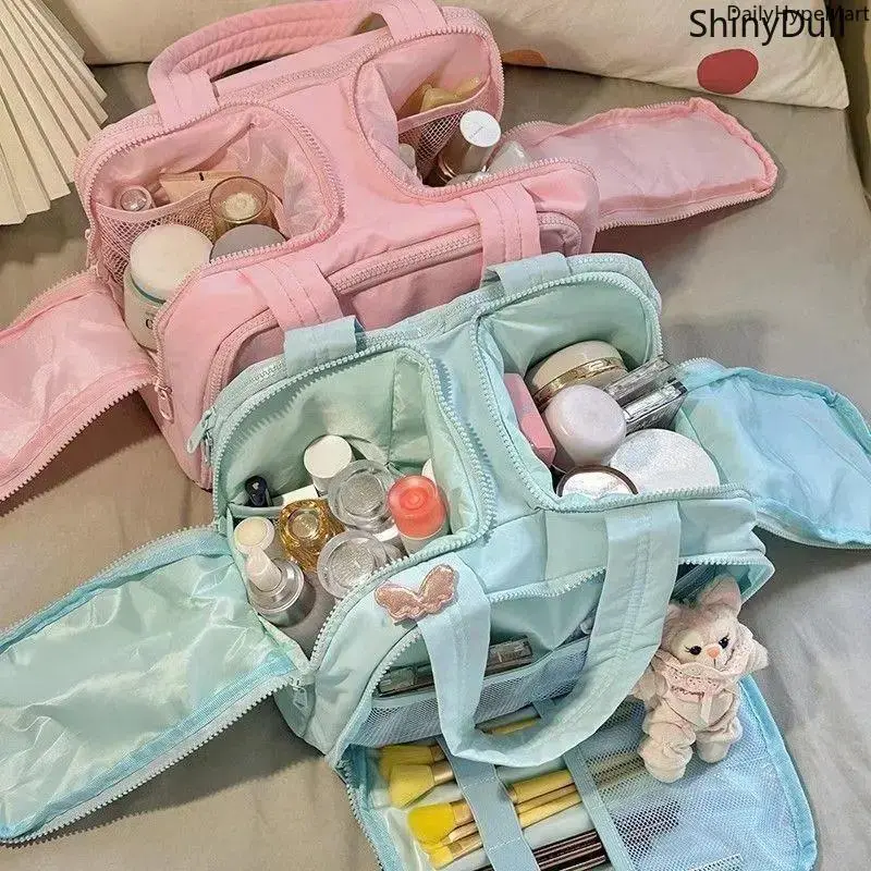 Large Capacity PVC Makeup Bag, Portable Waterproof Organizer with Compartments for Travel, Skincare & Toiletries, Travel Stuff, Toiletry