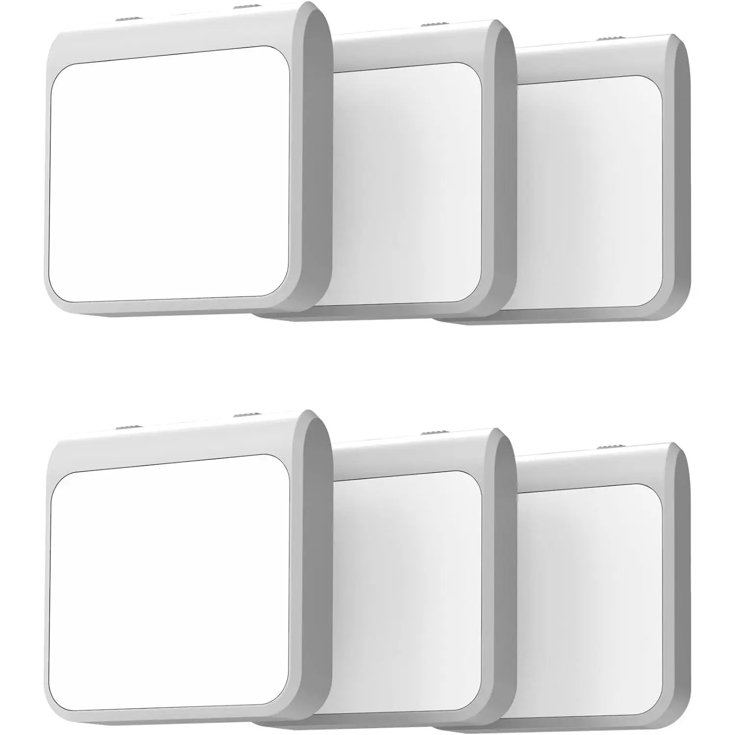 6-Pack Compact Plug-In LED Night Light with Auto Dusk-to-Dawn Motion Sensor, Adjustable Brightness & Color, AC Power Supply for Adult & Young Users, Bathroom, Hallway