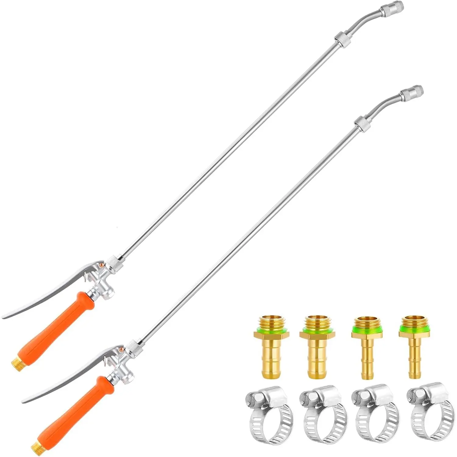 2 Pack 29 Inch Spray Wand, Brass Barb Match 1/4" & 3/8" Sprayer Wand Hoses, Adjustable Nozzle Stainless Steel Sprayer Wand with Shut off Valve for Weed Garden Car Wash